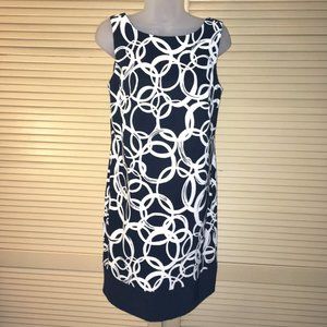 AGB Bold Black & White Geometric Print Sheath Dress 8